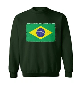 Distressed Brazil Flag - Brasil Country Pride Proud Toddler Crewneck Sweater - Picture 1 of 8