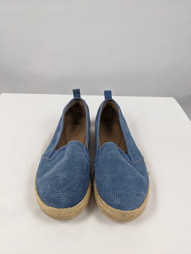 Sneakers basse Clarks Azella espadrillas blu scamosciate larghe 8 5 traforate slip on