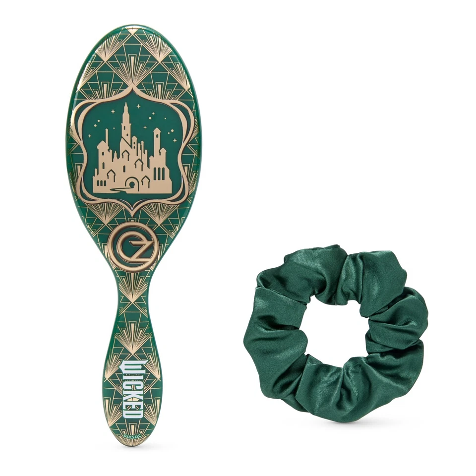 THE WET BRUSH Wet Brush Original Detangler Hair Brush & Satin Scrunchie Wicked Emerald City