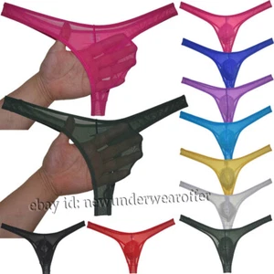 Deportes Para hombres de tiro bajo Malla T-back Aire Luz Tanga Abultada Bolsa Ropa interior Pantalones cortos - Imagen 1 de 44