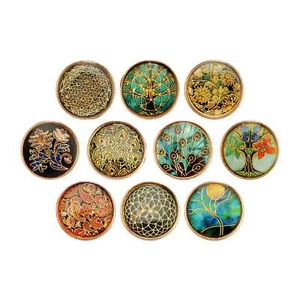 5pcs Retro Time gem Round Metal Buttons for Clothing Sewing Handmade Decor 18mm - Picture 1 of 12