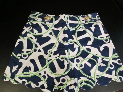 Темно-синий и белый Anchor печати гребешок шорты на грязи пирог, Ex, маленький (0-2), новый с Ярлыками - Изображение 1 из 2