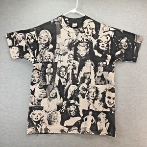 90s Vintage Marilyn Monroe All over print Patterned T-shirt XL USA - Picture 1 of 14