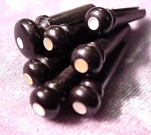 BEAUTIFUL SET OF EBONY and PEARL ACOUSTIC GUITAR PARTS - Picture 1 of 4