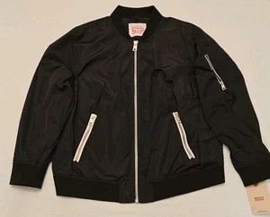 Levi Strauss Black Bomber Jacket Women's size XXL 2XL - Picture 1 of 12
