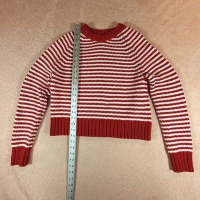 Vineyard Vines Womens S White Red Candy Cane Striped Knit Sweater Holiday Cute - Image 1 of 4