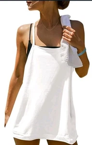 Womens Summer Workout Tank Top Loose Fit Athletic Racerback Tank, bathing suit c - Picture 1 of 2