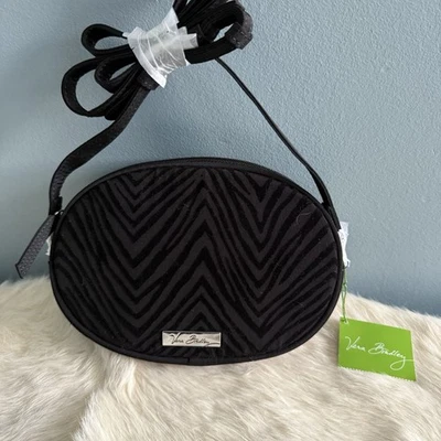 Vera Bradley Classic Black Zebra Flock tiracolo novo com etiquetas - Imagem 1 de 4
