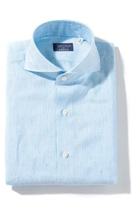 Lutung Cotton Linen Stripe In Turquiose - Picture 1 of 4