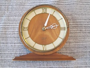 Vintage German 1960s Demmler Imports Eight Day Four Jewels Mechanical Clock Wood - Picture 1 of 18