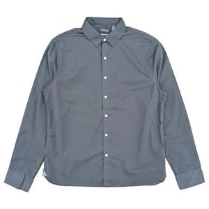 Van Heusen Mens Gray Long Sleeve Slim Fit Never Tuck Button-Down Shirt Large - Picture 1 of 2