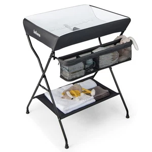 Baby Changing Table, Folding Diaper Station Portable Nursery Organizer with S... - Picture 1 of 9