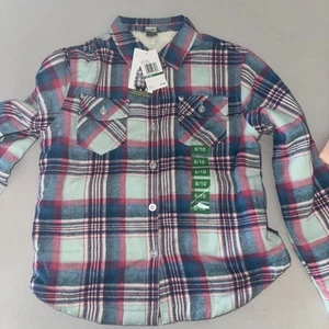 Eddie Bauer Jacket Girls 8/10 Pink/Blue Lined Shirt Jacket NWT - Picture 1 of 6