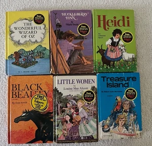 6 Whitman Classics 1970 Vintage Books OZ Huckleberry HEIDI Beauty TREASURE Women - Picture 1 of 6