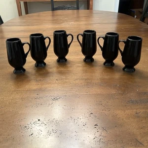 Vintage Black Retro Small Demitasse/Coffee Mugs, Set of Six - Picture 1 of 8