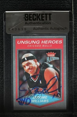 BAS 2003 Fleer Platinum Unsung Heroes /100 Jerome Williams Beckett Auth Sticker - Image 1 of 2