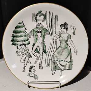 1956 Shenango Charles Dickens Christmas Carol Teller "Topper at Christmas Party" - Bild 1 von 2