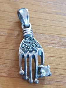 COLGANTE DE MANO MARCASITA CIRCONITA CÚBICA CIRCONITA PLATA ESTERLINA 925 USADO DE COLECCIÓN - Imagen 1 de 11