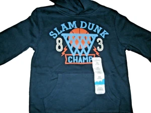 Jumping Beans Boys Hoodie Hooded Sweatshirt Navy Basketball Pullover Size 4 New - Picture 1 of 12