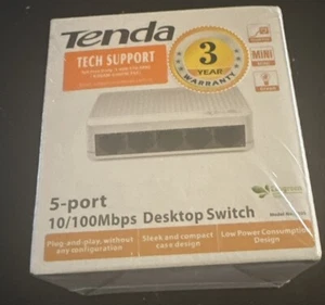 Tenda 5 Port Ethernet 10/100Mbps Desktop Switch Compact Low Consumption New - Picture 1 of 4