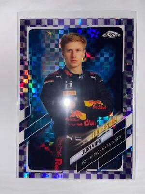 2021 Topps Chrome Formula 1 F1 Juri Vips #69 Purple Checkerboard SP #49/199 - F2 - Image 1 of 2