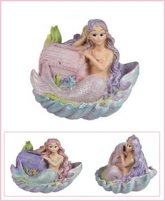 Sparschwein Meerjungfrau Schatzkiste Pink Spardose ca 14x13,5x10cm - Bild 1 von 4