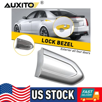 Tapa de tapa de cilindro de bloqueo de puerta de conductor cromo imprimado para Cadillac ATS CTS CT6 XTS Foto 1 de 4