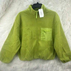 L*SPACE Giacca Donna Powerhouse Pile Verde Apple Taglia M $169 Nuova - Foto 1 di 7