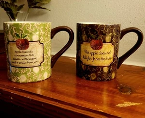 2 Cracker Barrel Mugs - Apple Collection (4 in) - Picture 1 of 10