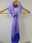 Blue Ombre Silky Sheer Paisley Scarf Shoulder Wrap Hair Accessory