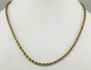 14K 4.67g Yellow Gold 3mm 17” Hollow Rope Chain Classic!!! - Picture 1 of 4
