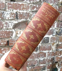1909 Nicholas Nickleby- Charles Dickens Fine Leather - Picture 1 of 14