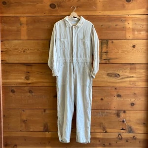 L - MATE The Label Sedona Natural Linen Button-Up Utility Jumpsuit 0817AS - Imagen 1 de 3