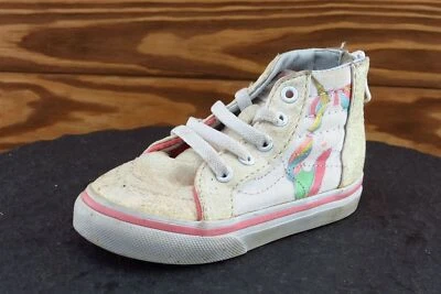 Tela de skateboarding blanca mediana 5,5 VANS para niñas pequeñas Foto 1 de 4