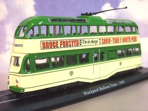 1/76 DIECAST 1934 BLACKPOOL GLOBO TRAM AÑOS 1960 LIBREA CON ANUNCIO BRUCE FORSYTH - Imagen 1 de 3