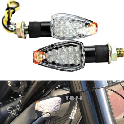 2X 14 LED 12V 1W STREET MOTORCYCLES TURN SIGNALS FLASHER AMBER LIGHT ABS PLASTIC - Image 1 of 4