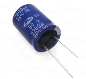 2 x Capacitor electrolytic low impedance 22uF 50V 85C SAMWHA L-11mm W-5mm - Picture 1 of 1