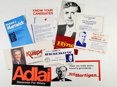 1982 Chicago IL Cook demokratische Wahlkandidaten Stadt Grafschaft Staat Vintage Lot - Bild 1 von 4