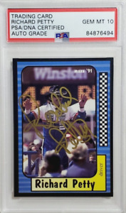 1991 Maxx #43 Richard Petty Signed Racing Card Autograph PSA 10 Auto GOAT