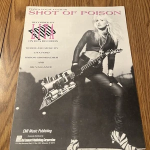 LITA FORD Shot Of Poison Music Sheet Booklet  - Picture 1 of 7