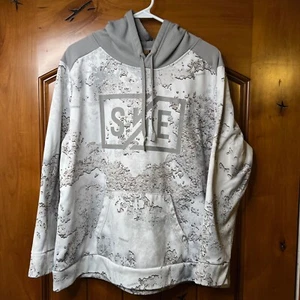 SHE Sweatshirt Hoodie XL Pullover Women White Gray Camo Long Sleeve Hood Outdoor - Picture 1 of 15
