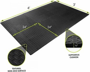 GYM RUBBER FLOORING Tiles Garage Home Fitness Exercise 24 SQFT Workout Floor Mat