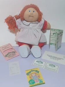 Original Cabbage Patch Kid Girl Red Hair Blue Eyes With Original Paper Work VTG - Picture 1 of 9