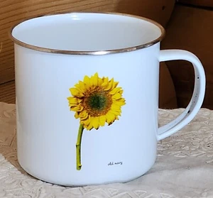Old Navy Sunflower Mug Metal Enamel 20 Oz - Picture 1 of 6