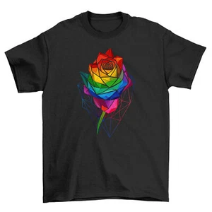 Pride_88 Rainbow Rose T-shirt - Wear Your Colors Proudly! Funny Unisex Tee, Idea - Picture 1 of 46