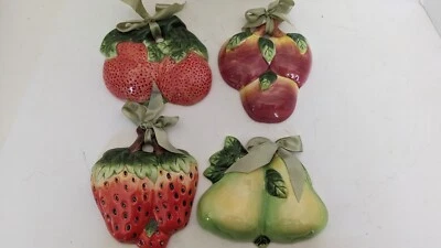 Vintage Ceramic Fruit 3D Wall Art Hanging Decor Country Kitchens, Set Of 4 * - Image 1 of 4