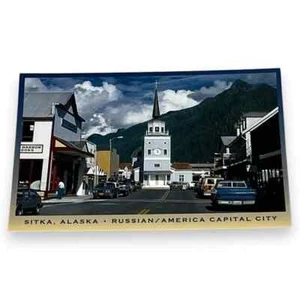 AK Sitka Alaska Russian American Capitol City 4x6 Continental Chrome C185 - Bild 1 von 2