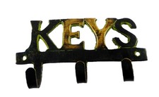 Keys Shape Vintage Style Handmade Brass Clothes Towel Key Wall Hooks & Hanger
