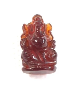 34ct Natural Certified Rarest Hessonite Garnet Gomed Ganesha Carving - Picture 1 of 2