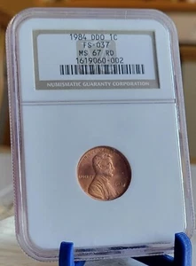 1984 Lincoln Memorial Cent Doubled Die Obverse DDO FS-037 MS67RD NGC - Picture 1 of 2